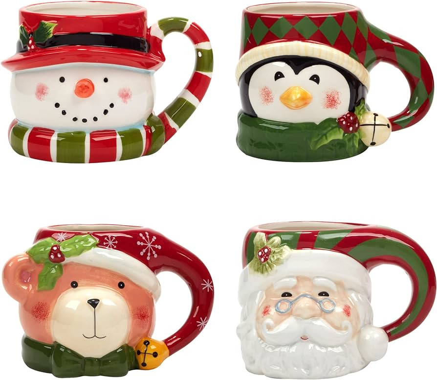 Certified International Holiday 4 Pc. Mug Set, 18 oz., Multicolor | Amazon (US)
