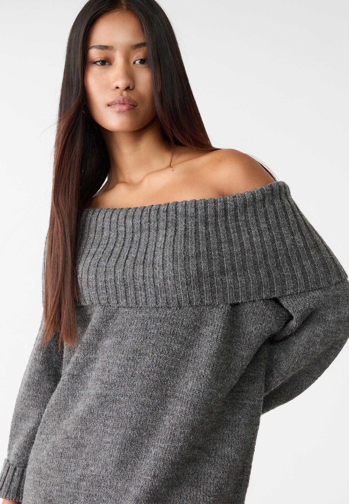Schulterfreier Strickpullover | Stradivarius DE