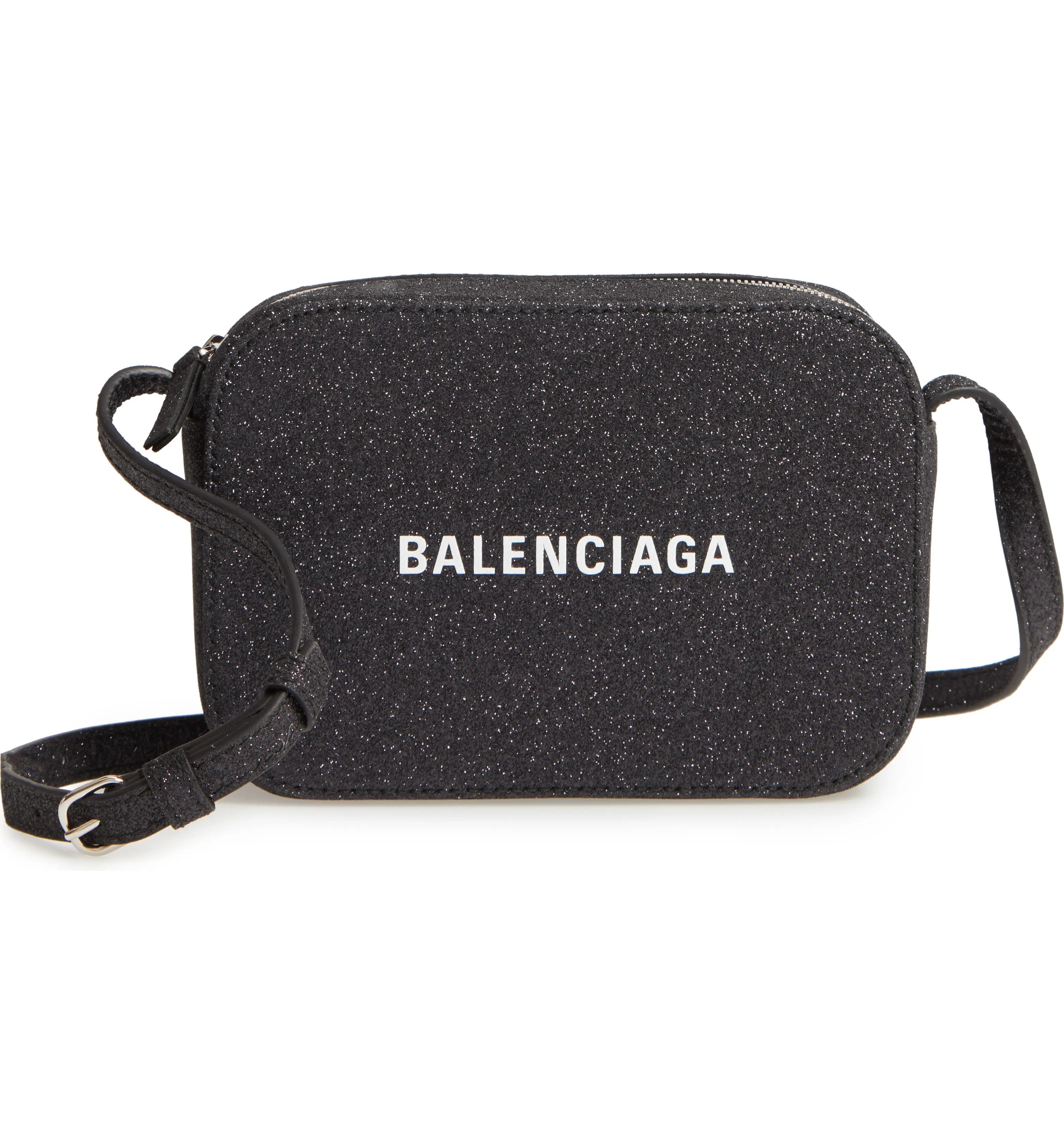 Balenciaga Large Everyday Glitter Calfskin Camera Bag | Nordstrom | Nordstrom