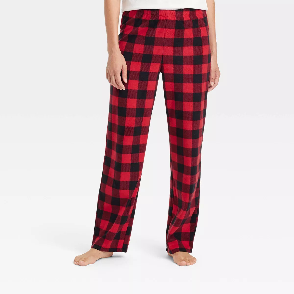 Women's Buffalo Check Microfleece Holiday Matching Family Pajama Pants - Wondershop™ Red | Target