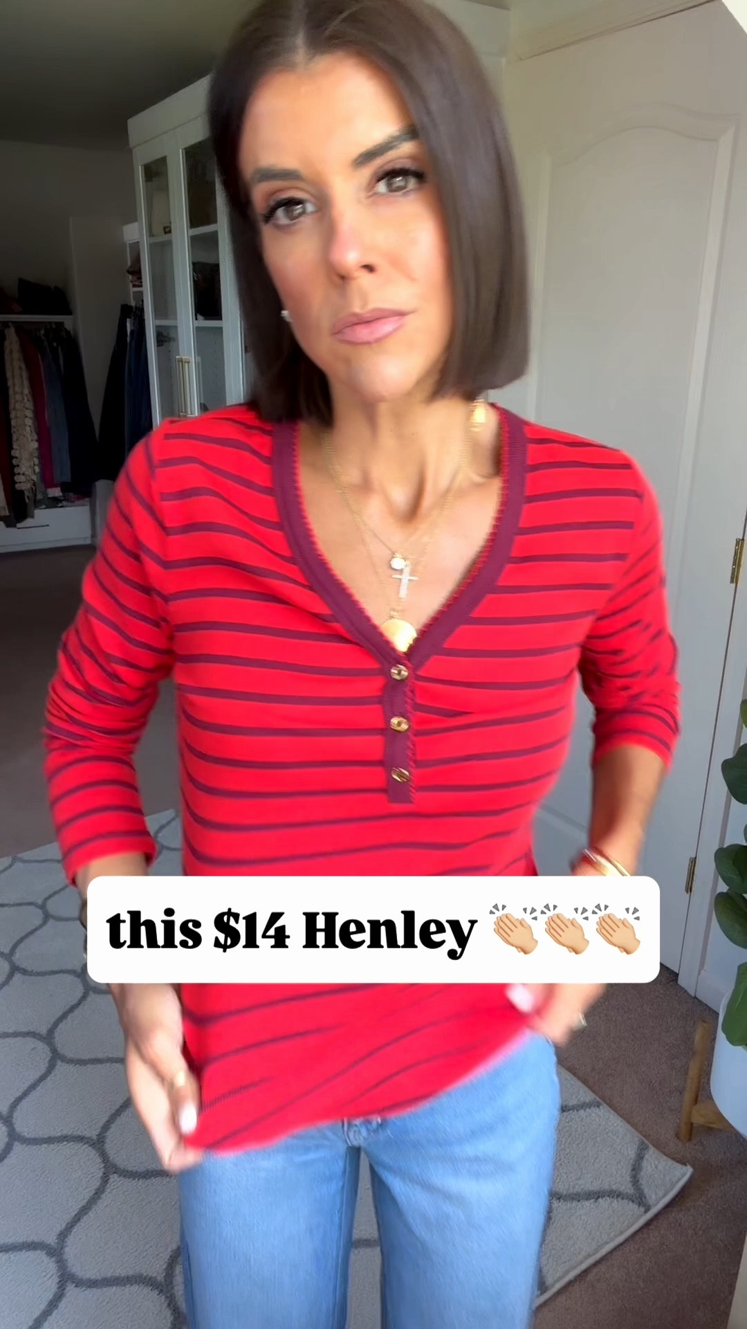 Love this Walmart Henley! Size xs
Jeans tts

#LTKSaleAlert #LTKSeasonal #LTKootd