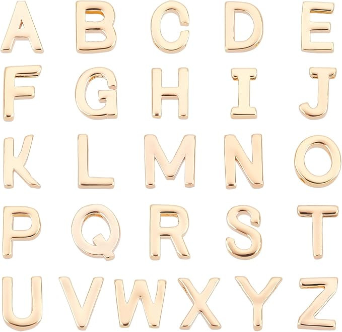 PH PandaHall 26 Style Alphabet Letter Beads, 14K Gold Plated A-Z Letter Charms Long-lasting Capit... | Amazon (US)