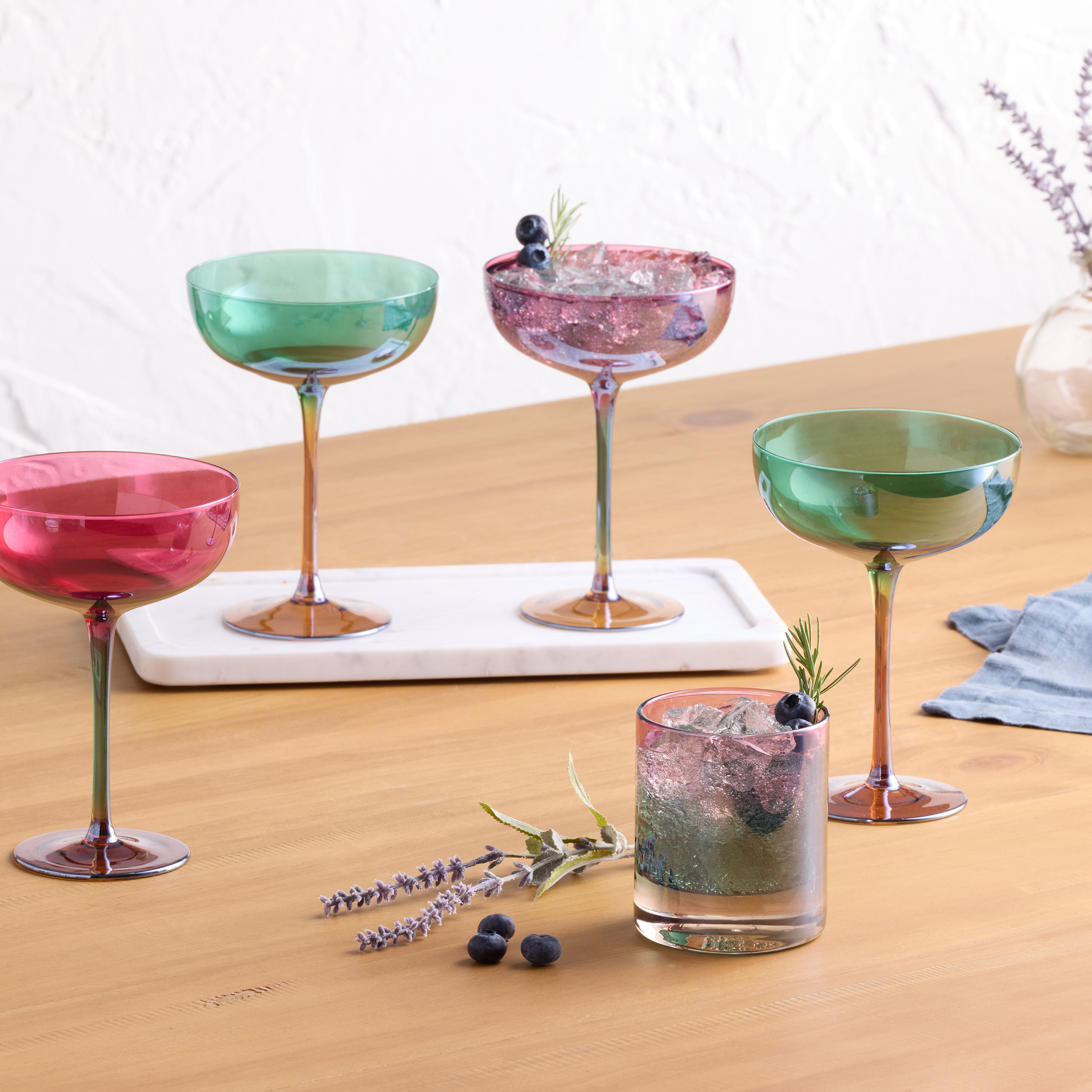 Gwyn Burgundy and Green Ombre Bar Glass Collection | World Market