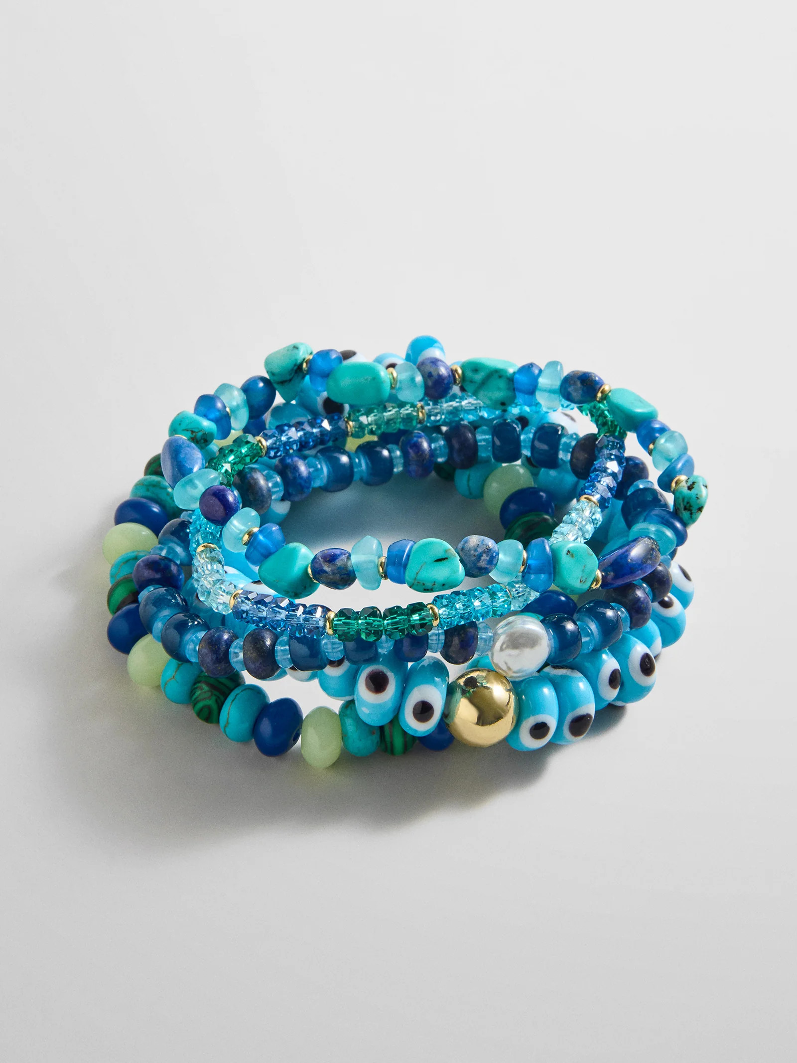 Darcy Beaded Bracelet Set - Blue | BaubleBar
