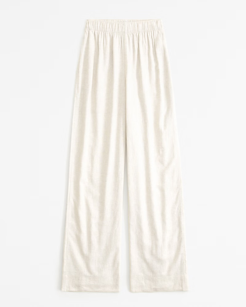 Women's Linen-Blend Pull-On Pant | Women's Bottoms | Abercrombie.com | Abercrombie & Fitch (US)