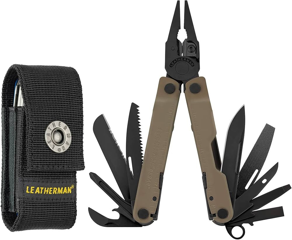 LEATHERMAN, Rebar Multitool with Premium Replaceable Wire Cutters and Saw, Coyote Tan with Nylon ... | Amazon (US)
