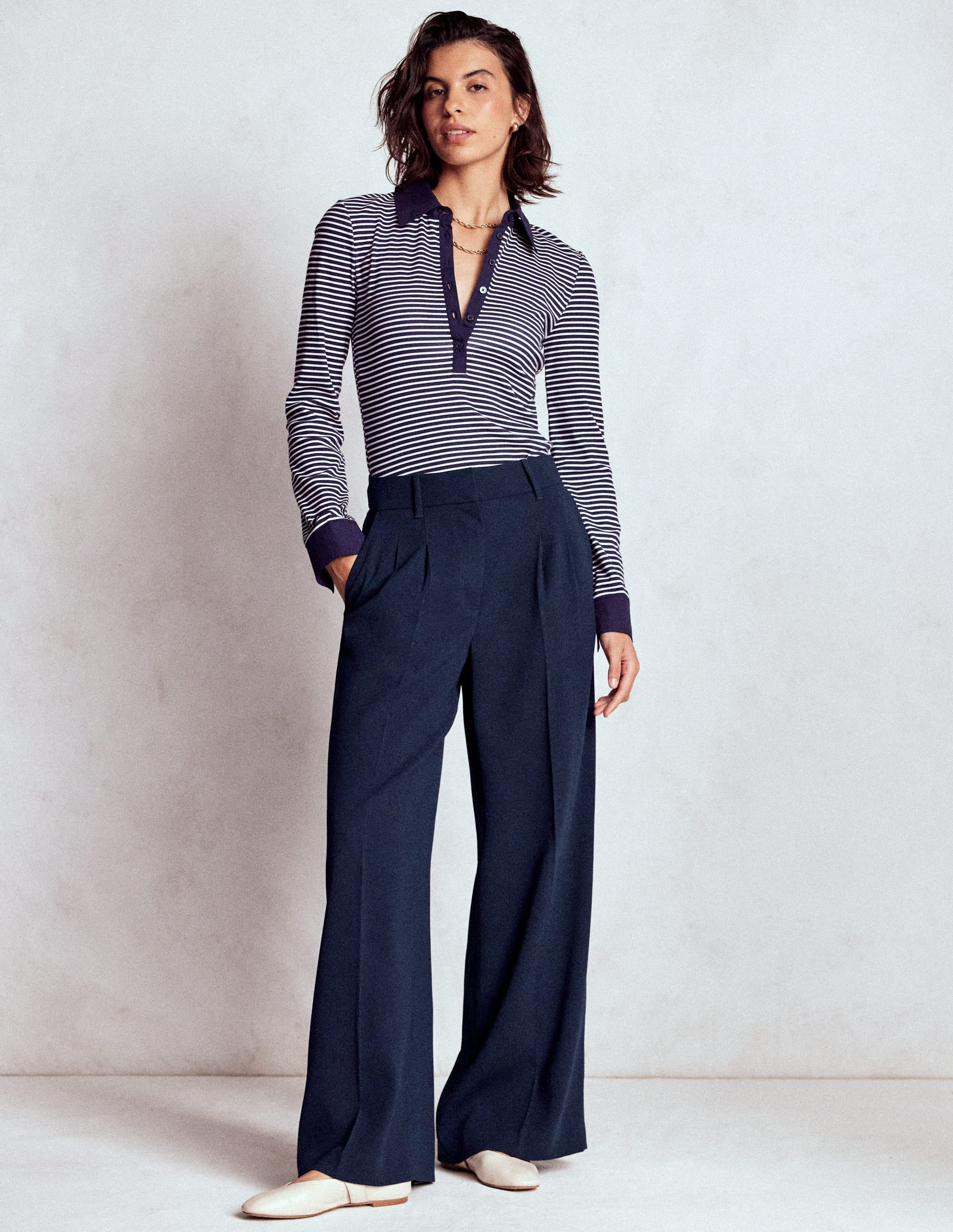 Kensington Tailored Trousers-Navy | Boden UK