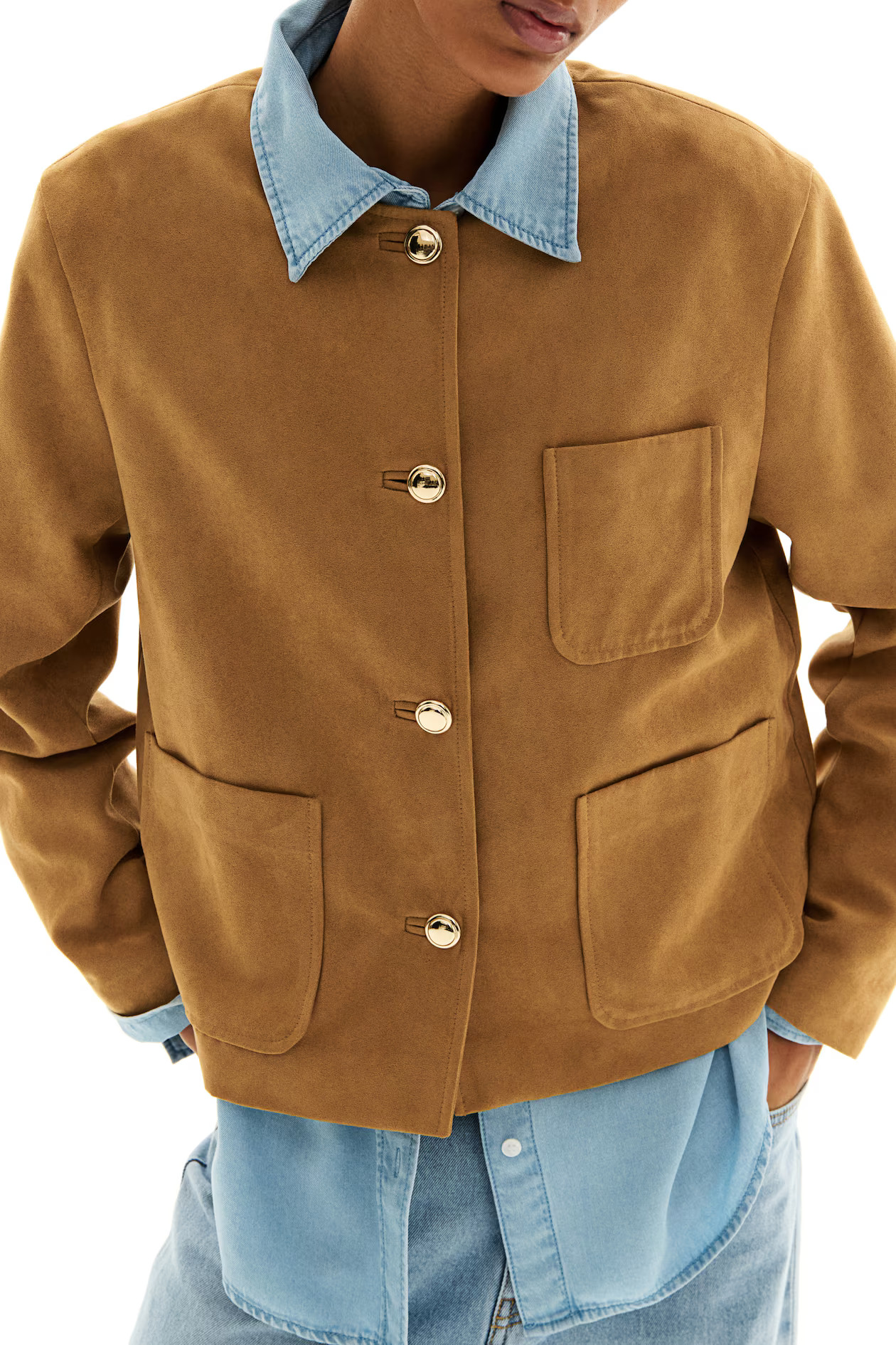 Napped Jacket - Dark beige - Ladies | H&M US | H&M (US + CA)