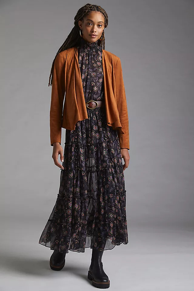 Draped Faux Suede Jacket | Anthropologie (US)