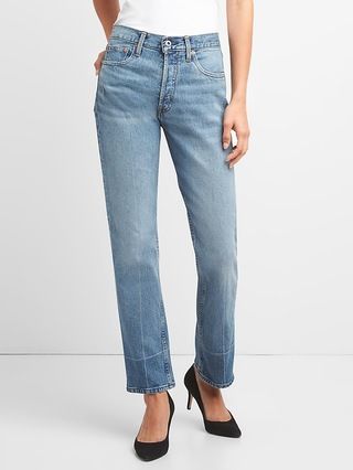 Gap Womens Cone DenimÂ® Super High Rise Straight Jeans (Medium) Light Indigo Size 24 | Gap US