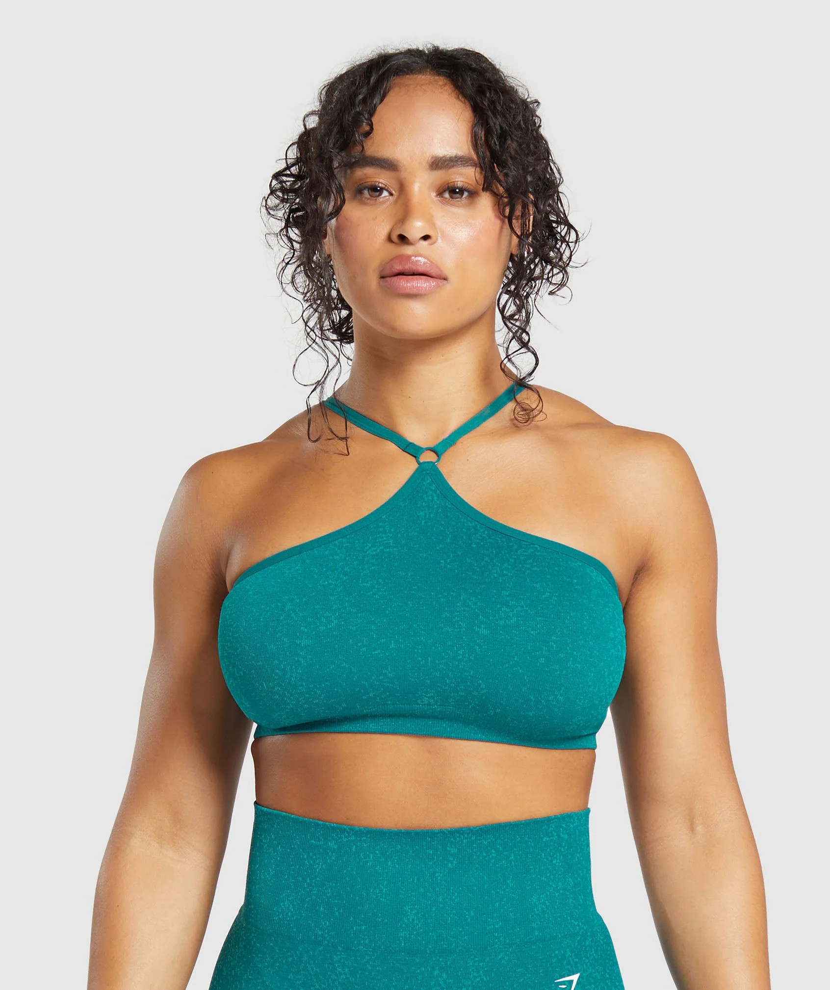 Gymshark Adapt Fleck Seamless Halterneck Bralette - Ocean Teal/Artificial Teal | Gymshark UK