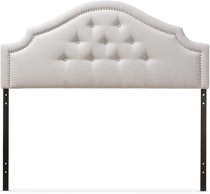 Baxton Studio Cora Upholstered King Headboard in Grayish Beige | Amazon (US)