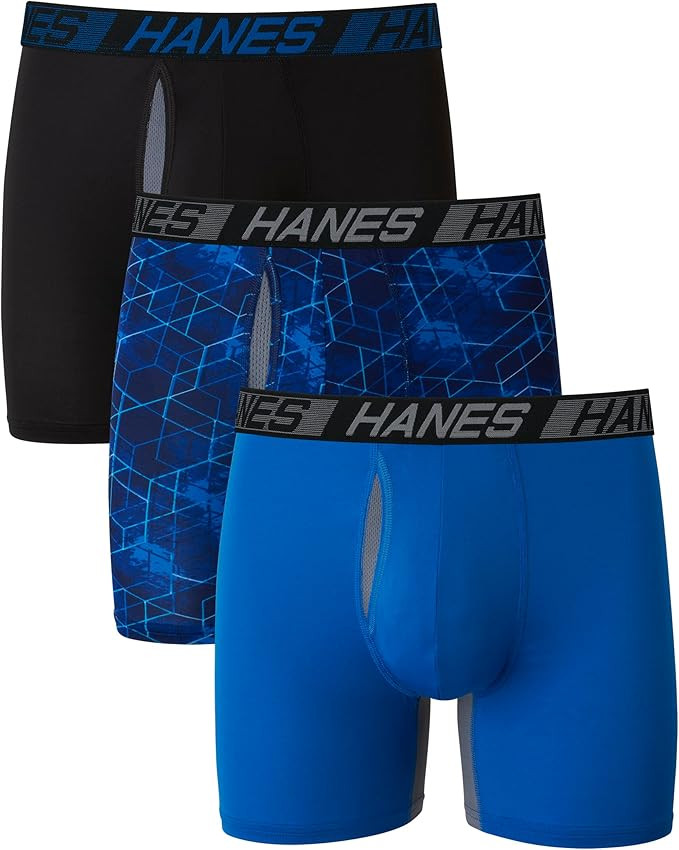 Hanes Men's Underwear Boxer Briefs Pack, 3-Pack, Total Support Pouch, Long or Short-Leg Boxer Bri... | Amazon (US)