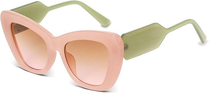 Freckles Mark Trendy Designer Sunglasses Womens Cute Fashion Square Cat Eye Sun Glasses | Amazon (US)