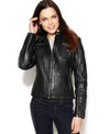 Click for more info about Michael Michael Kors Seamed Zip-Front Leather Jacket