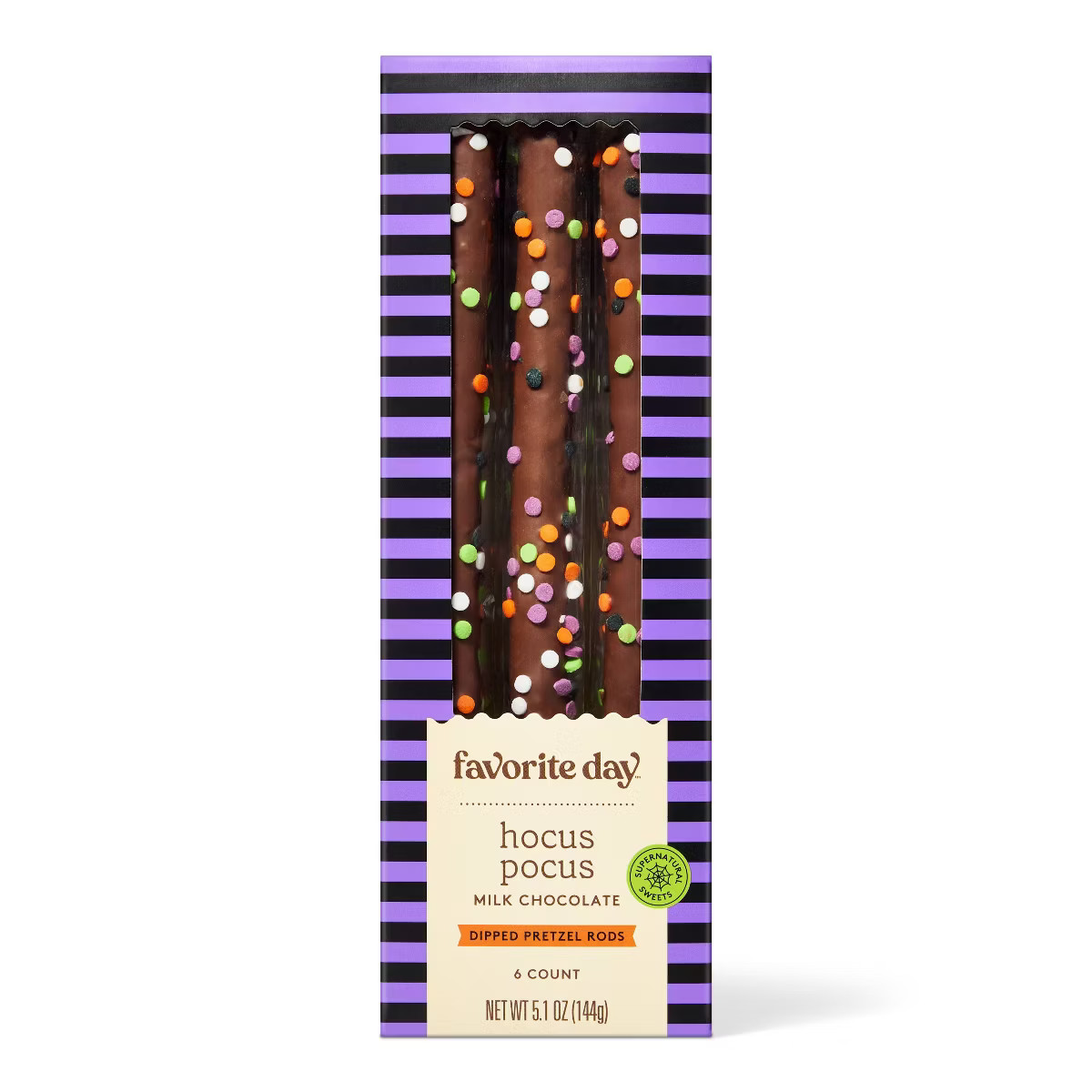 Halloween Hocus Pocus Milk Chocolate Dipped Pretzel Rods - 5.1oz - Favorite Day™ | Target