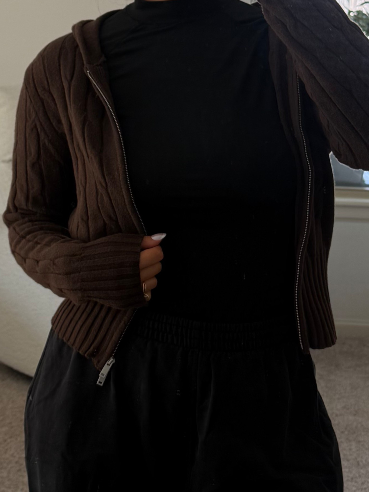 this brown hooded knit zip was an immediate snatch for me. So comfy but can also be dressed up a bit more! Comes in a few colors🤎

#LTKootd #LTKSaleAlert #LTKgrwm