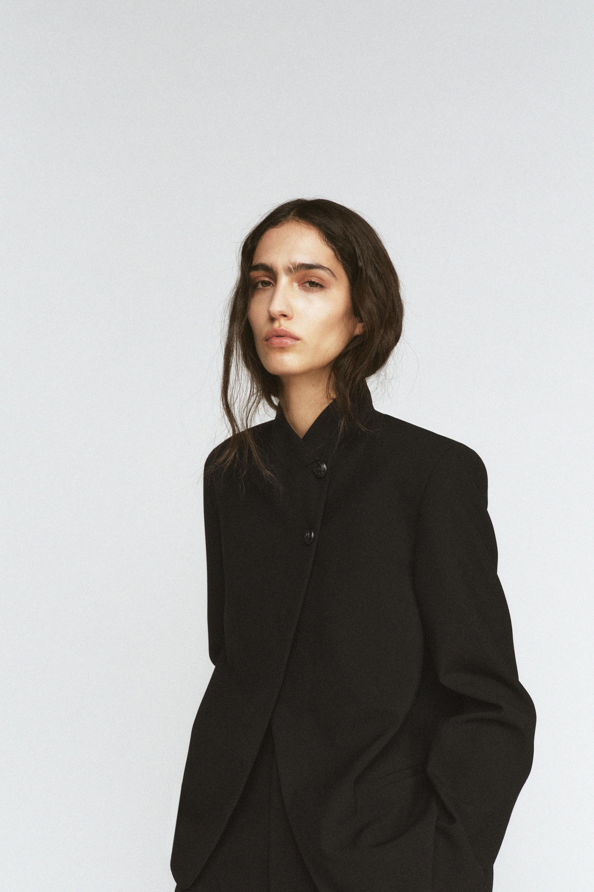 HIGH COLLAR BUTTONED BLAZER ZW COLLECTION | Zara US