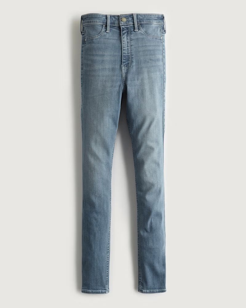 Women's Ultra High-Rise Medium Wash Jean Leggings | Women's Bottoms | HollisterCo.com | Hollister (US)