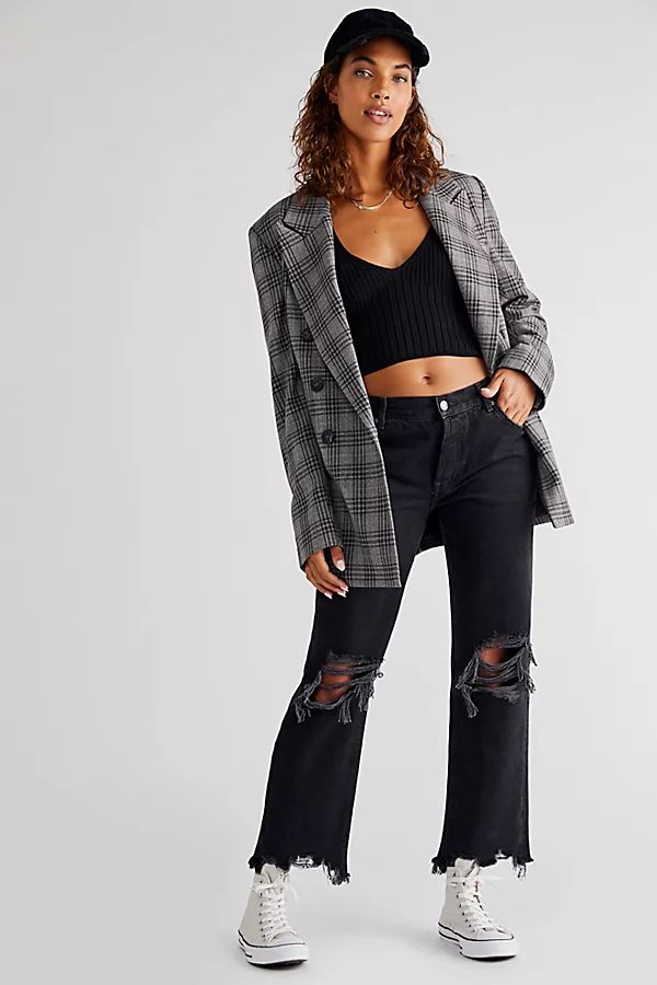 Maggie Mid-Rise Straight-Leg Jeans by We The Free at Free People, Washed Black, 30 S | Free People (Global - UK&FR Excluded)