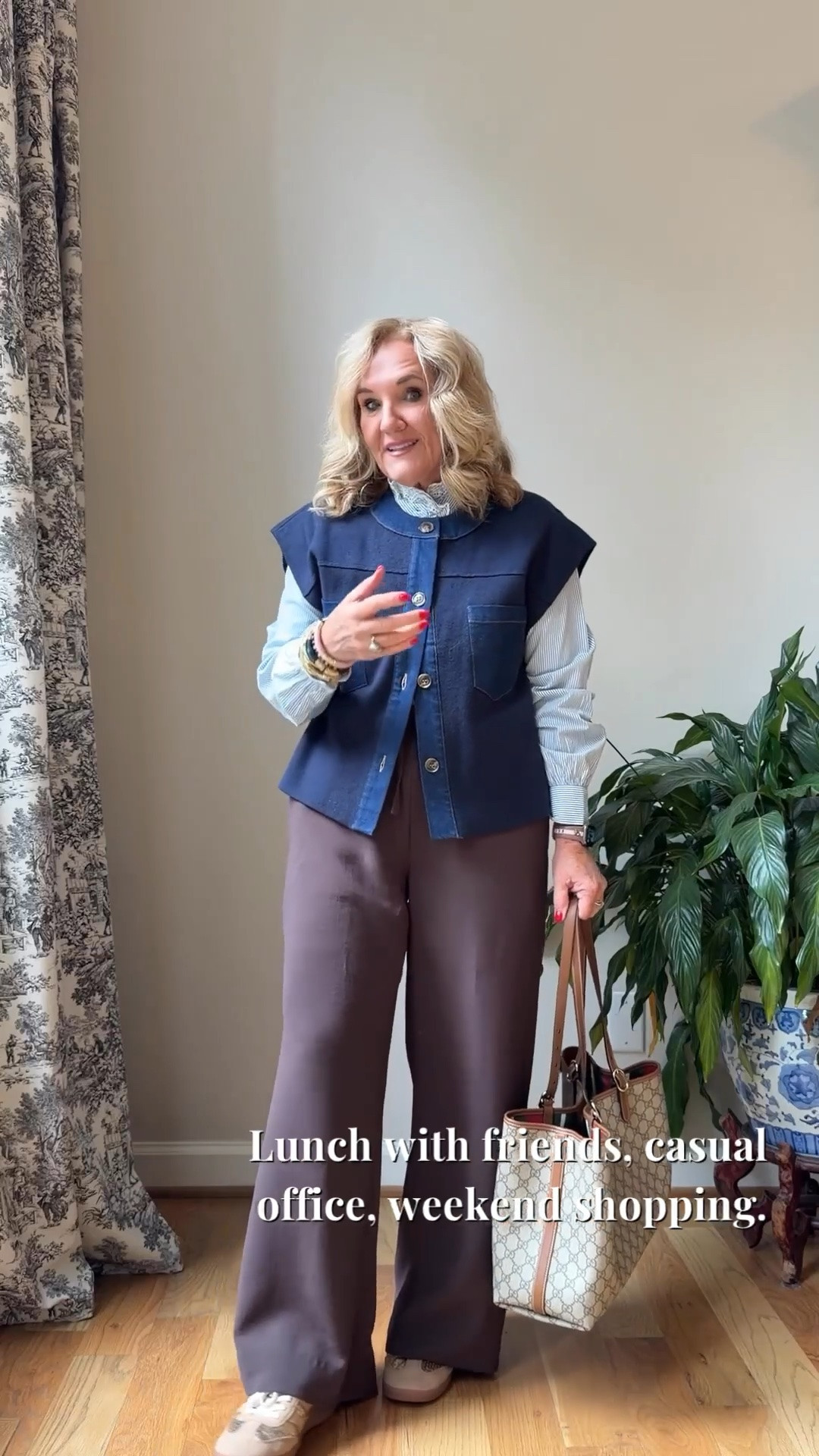 Tap the bell 🔔, heart ❤️ this post, and save for later!

Looking for wide-leg pants that feel comfortable without looking too casual?

These are the kind you'll reach for when you want to look put together without sacrificing comfort. The fluid fabric drapes beautifully, making them just as easy to wear for a full workday as they are for dinner or travel.

Fit note: I'm wearing the regular length. They fit true to size with a relaxed, wide-leg silhouette. I had mine hemmed for heels, but I can still wear them with sneakers by cuffing the hem.

Pair them with a button-down and loafers for work, a knit sweater and sneakers for weekends, or a blouse and heels for an evening out.

They're an easy choice for the office, travel days, lunch with friends, date night, or any time you want a polished outfit that still feels comfortable.

#LTKdayinmylife #LTKootd #LTKOver40