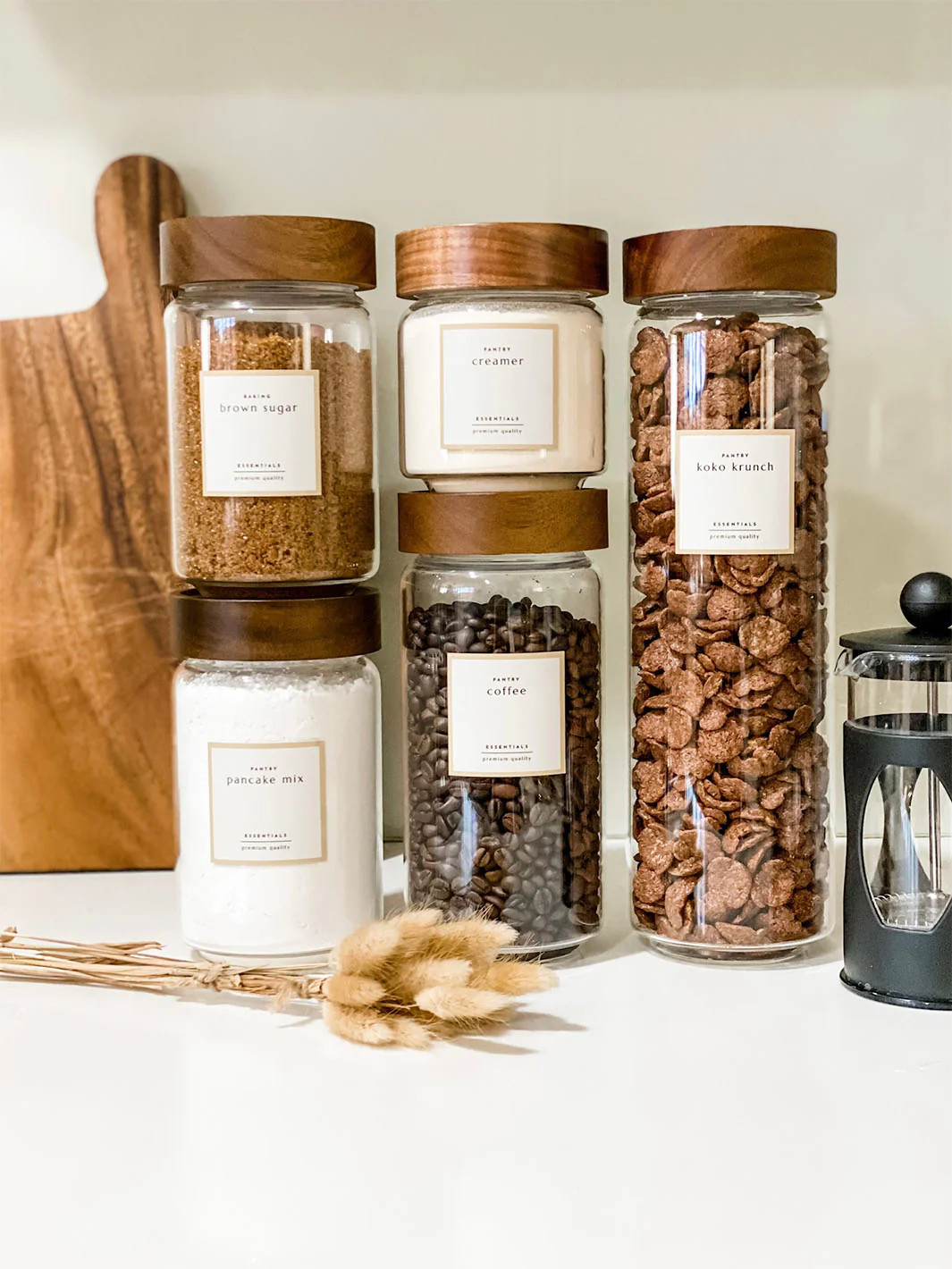 BORDEAUX Artisan Acacia Jars - Signature FreshCap© Lids | Mayfair & Co. (US)