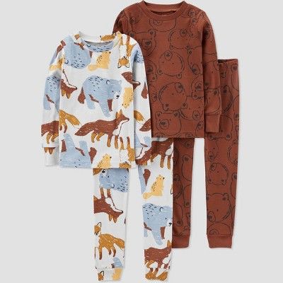 Carter's Just One You® Toddler Boys' 4pc Bears Pajama Set - Brown/white | Target
