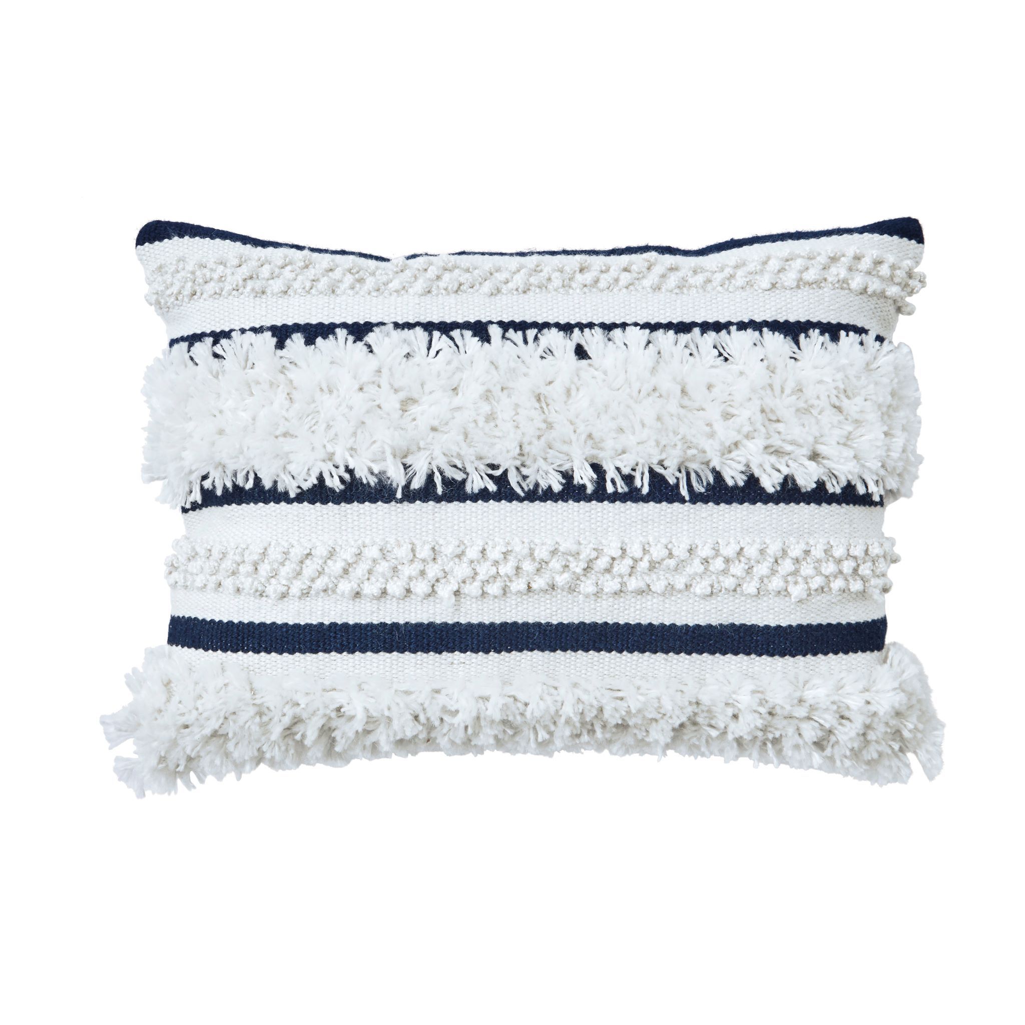 Better Homes & Gardens 13" x 19", Tufted Oblong Outdoor Toss Pillow, Blue, Single Pillow | Walmart (US)