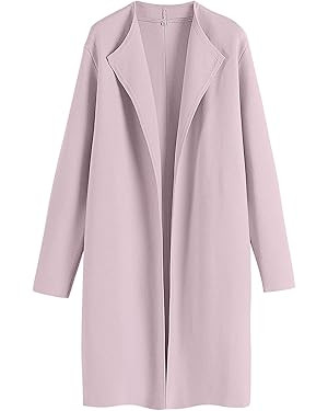 ANRABESS Women's Cardigans Sweater 2024 Casual Lapel Open Front Knit Warm Wool Coatigan Jacket Lo... | Amazon (US)