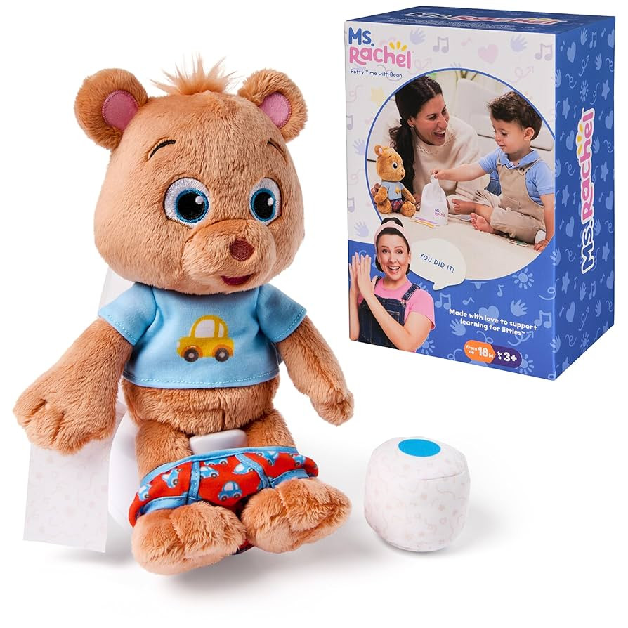 Ms. Rachel Potty Time with Bean, 11” Plush Teddy Bear with Play Toilet & Accessories, Toddler T... | Amazon (US)