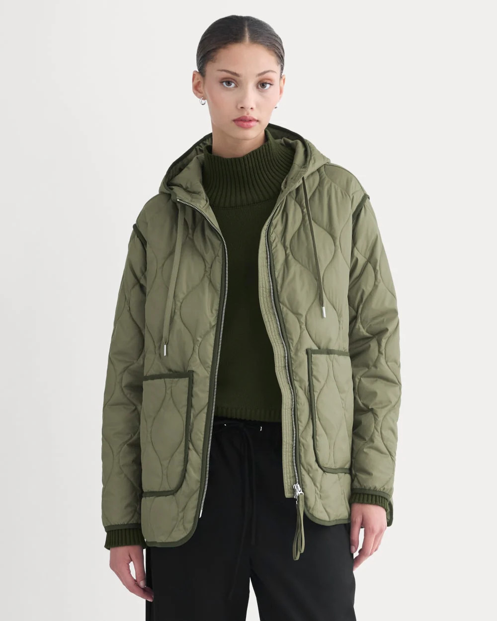 ReNew Quilted Hooded Liner | Lichen Green | Everlane