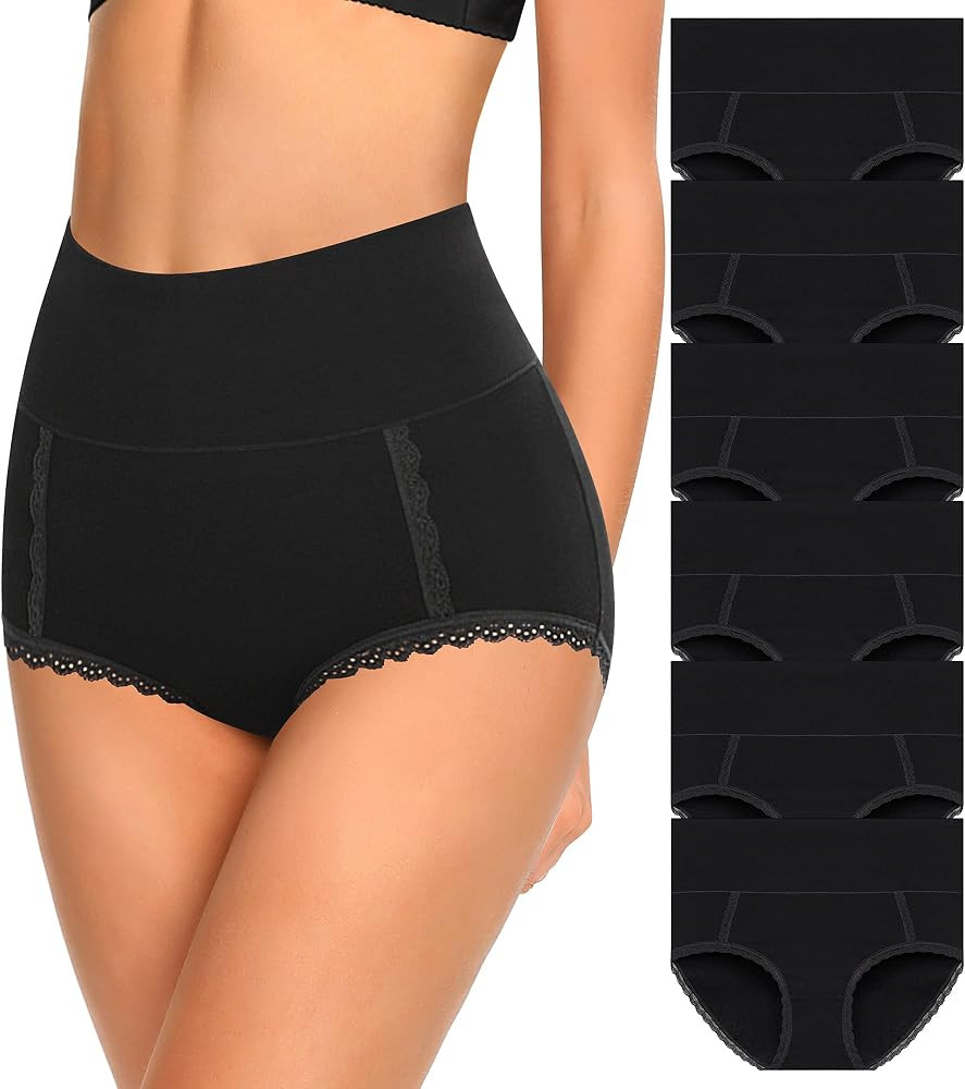 Cotton High Waisted Soft Womens Underwear Breathable Panties, Multipack | Amazon (US)