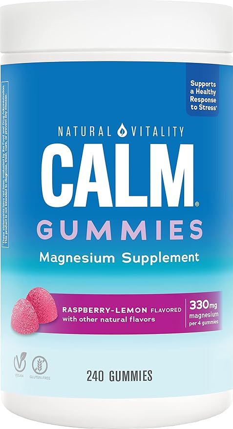Natural Vitality Calm, Magnesium Citrate Supplement, Stress Relief Gummies, Supports a Healthy Re... | Amazon (US)