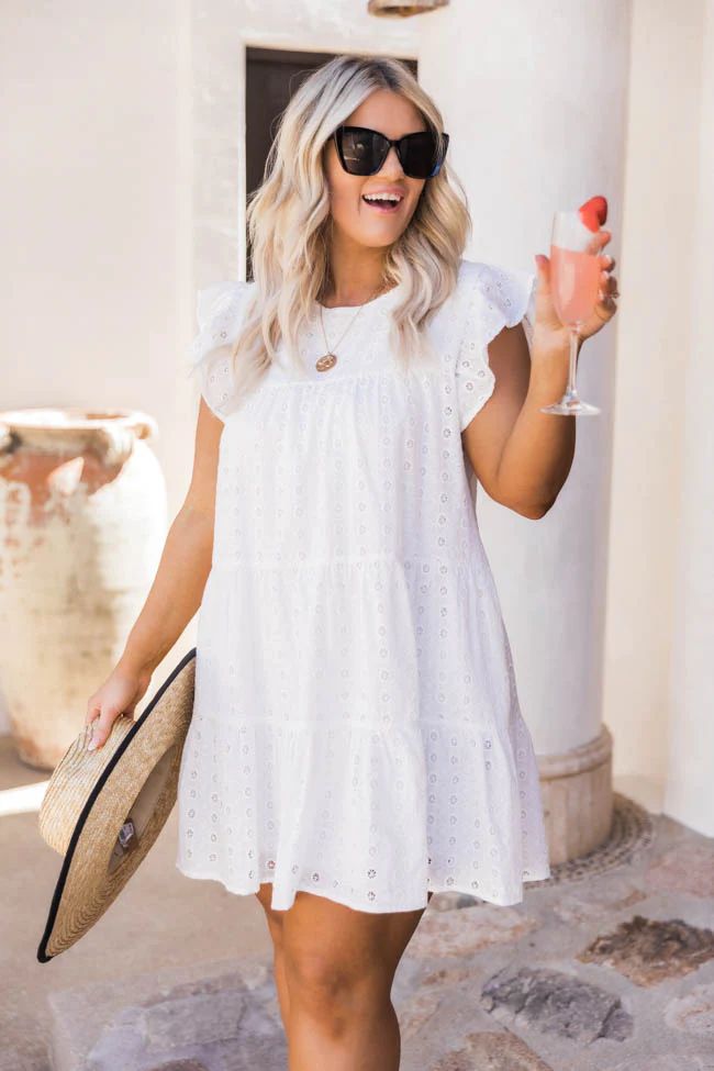 Mindless Dreaming Ivory Eyelet Dress | The Pink Lily Boutique