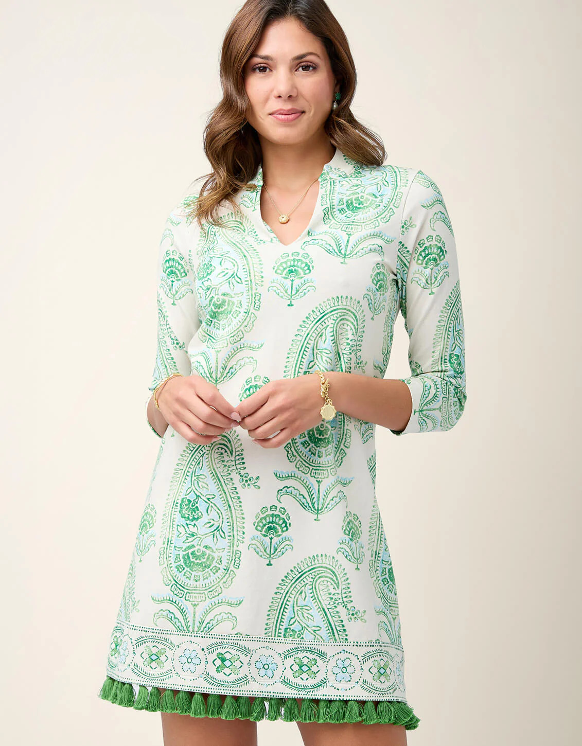 Kit Jersey Dress Flagler Paisley Green | Spartina 449
