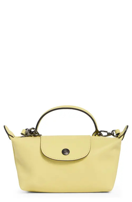 Longchamp Extra Small Le Pliage Xtra Leather Clutch in Lime at Nordstrom | Nordstrom