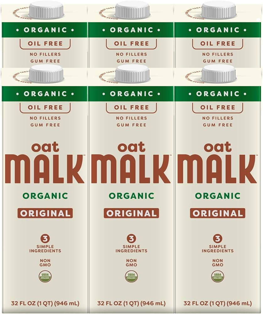 Malk Organic Original Oat Milk 32 fl oz - 6 pack - Shelf Stable, Non GMO, Gluten Free, Dairy Free... | Amazon (US)