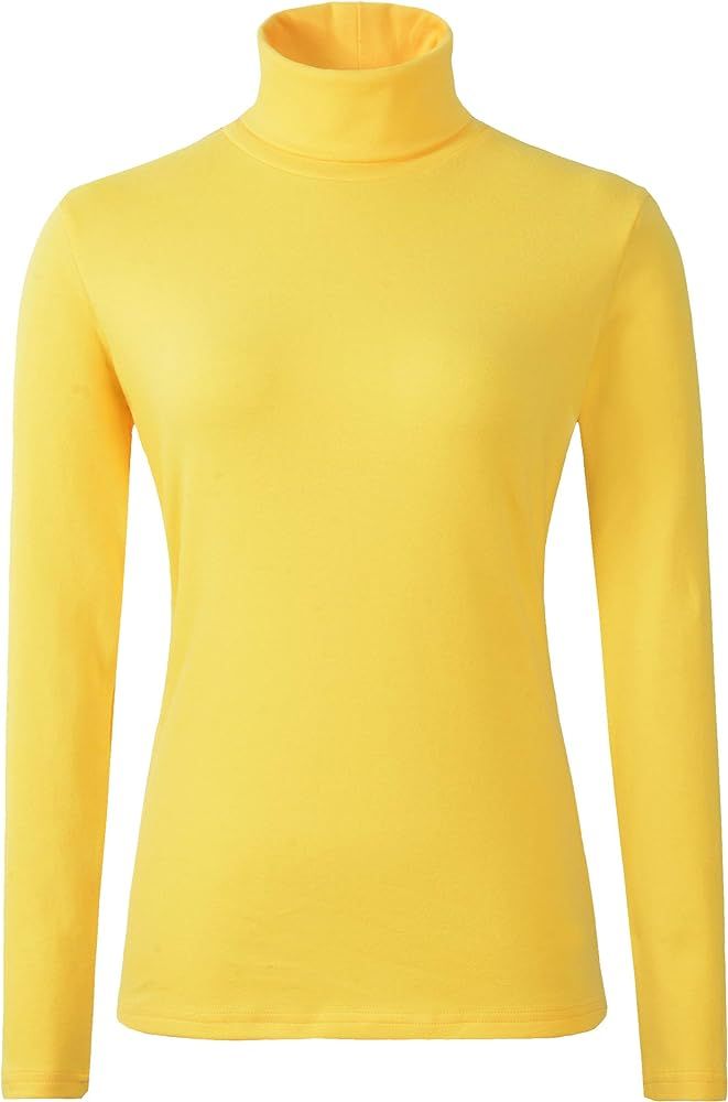 HieasyFit Women's Soft Cotton Turtleneck Top Basic Pullover Sweater | Amazon (US)