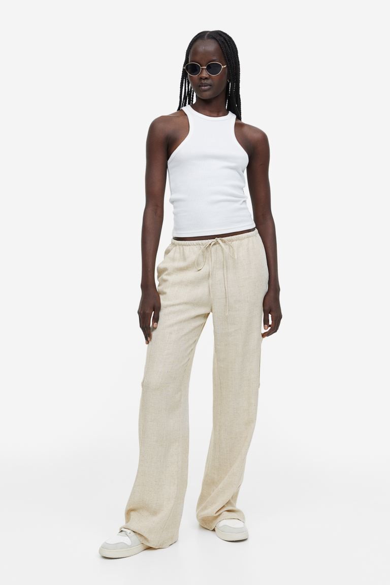 Wide-leg Linen-blend Pants | H&M (US + CA)