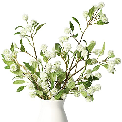 Melorca&Guilla Artificial Plants,4PCS 35.4" Green Faux Branches for Vase,Artificial Plants for Shop Garden Office Home Décor (4, White Orchid Fruit) | Amazon (US)