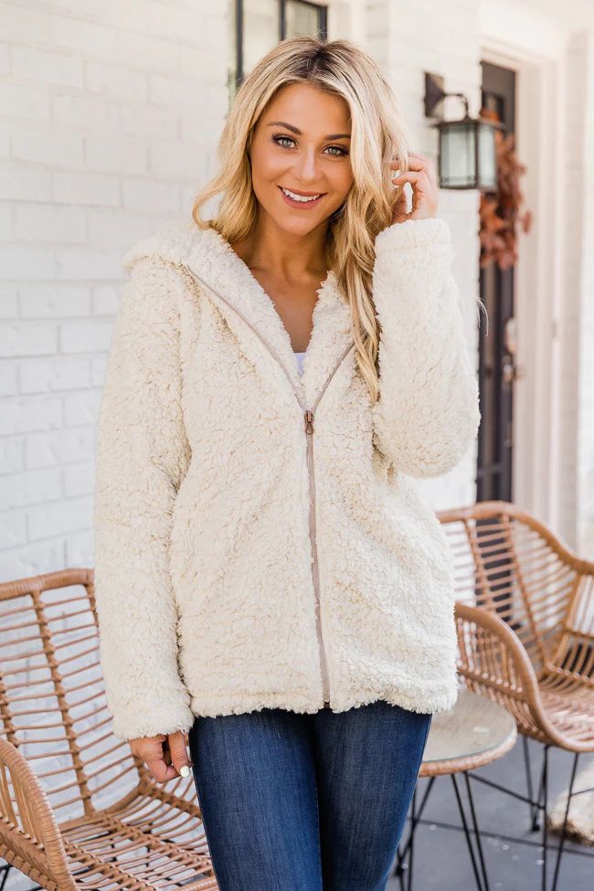 Forest Of Dreams Beige Sherpa Jacket | The Pink Lily Boutique