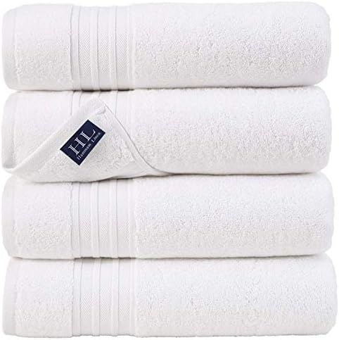 Hammam Linen White Bath Towels 4-Pack - 27x54 Soft and Absorbent, Premium Quality Perfect for Dai... | Amazon (US)