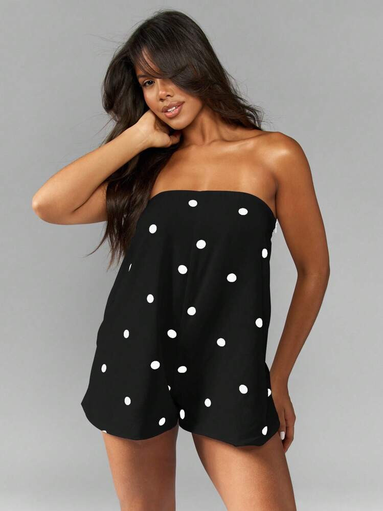 MISSGUIDED Strapless Polka Dot Linen Feel Playsuit Bandeau Romper Summer Holiday Party Beach Pockets Jumpsuit
4.93
(94)
 | SHEIN