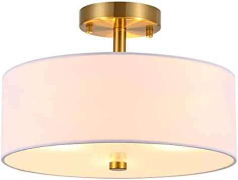 Ludil 3-Light Semi Flush Mount Ceiling Light, Drum Chandelier, 13” Ceiling Light Fixture Modern... | Amazon (US)