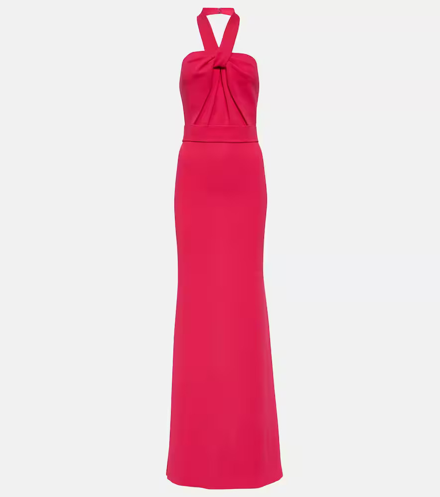 Elie Saab Halterneck crÃªpe gown | Mytheresa (INTL)