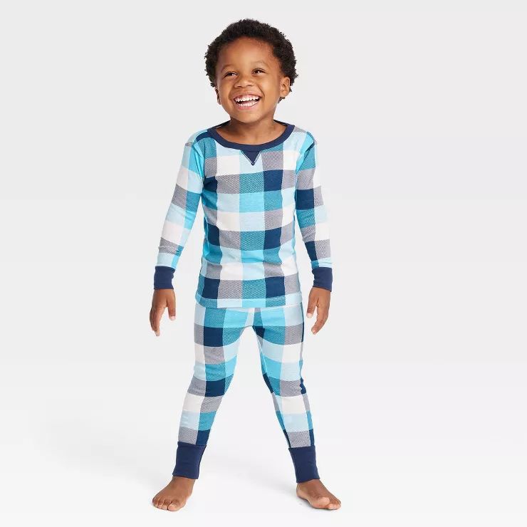 Toddler Hanukkah Buffalo Check Print Matching Family Pajama Set - Wondershop™ Blue | Target