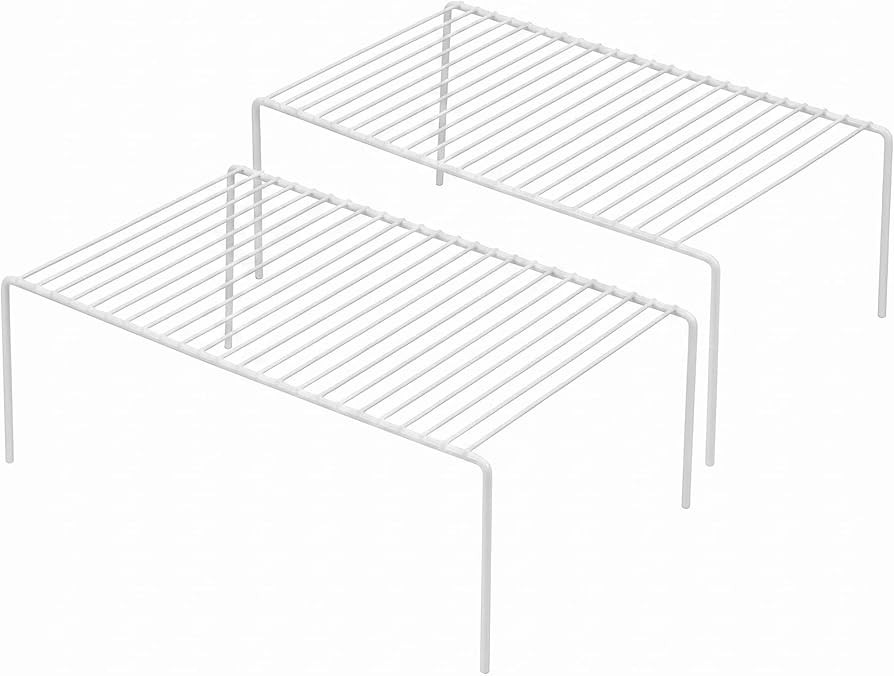 iPEGTOP Kitchen Cabinet Storage Shelf Rack, Set of 2 Large (15.7 x 9.4 Inch) Rustproof Metal Wire... | Amazon (US)