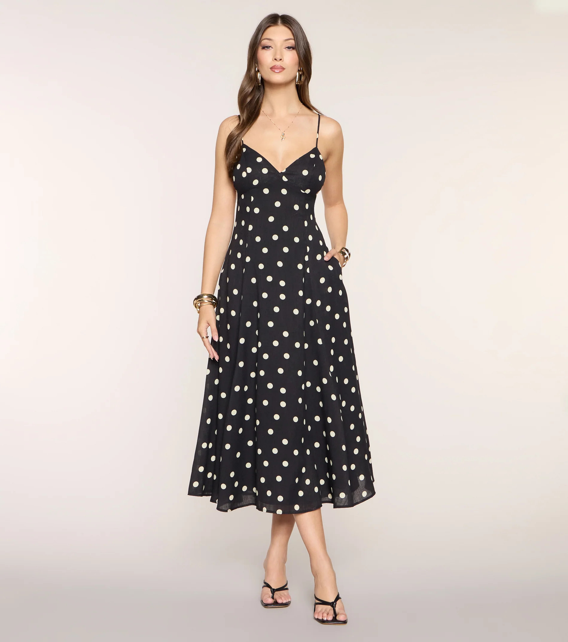 Maggie Polka Dot Midi Formal Dress | Windsor Stores