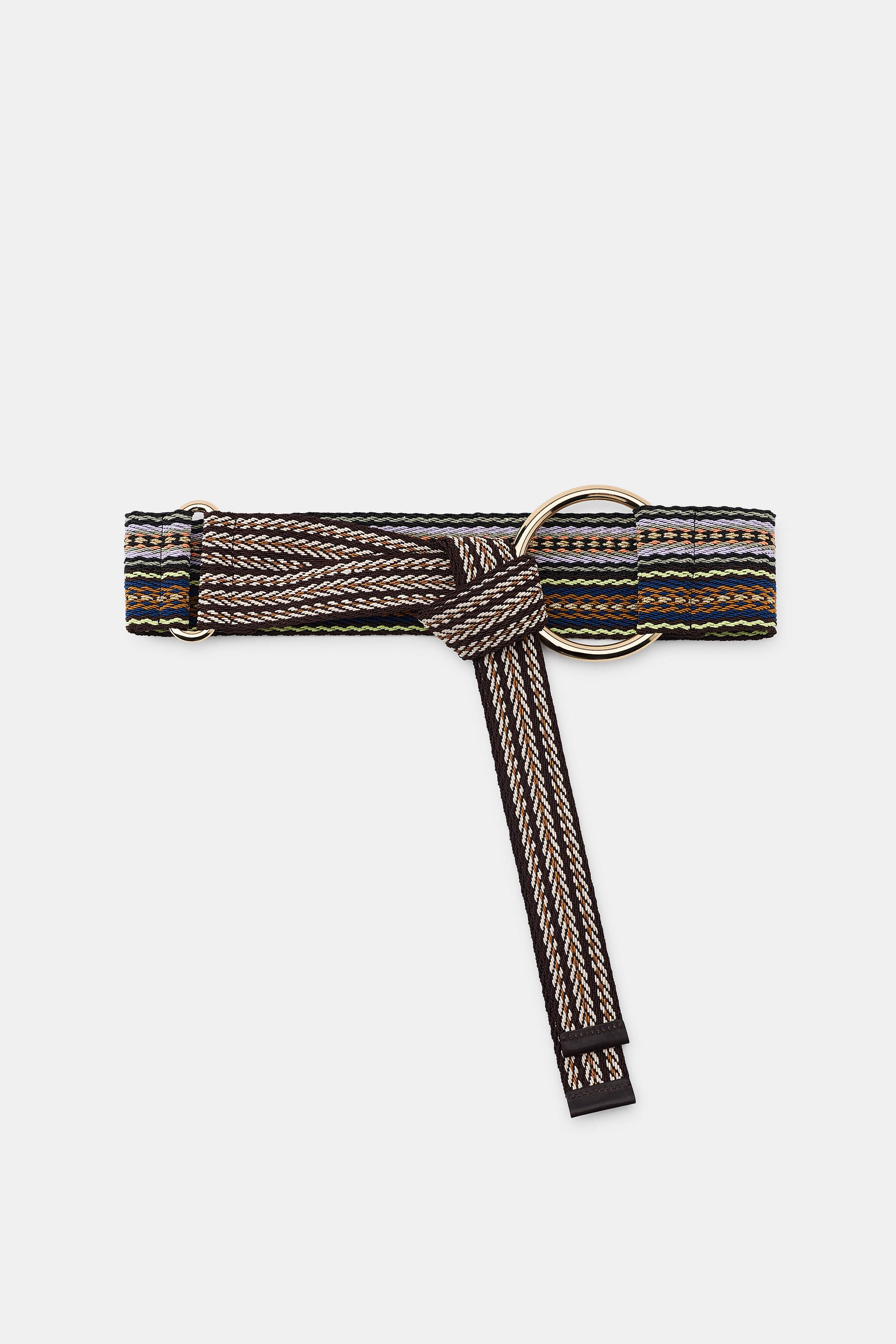 WIDE STRIPED WOVEN BELT | Zara US