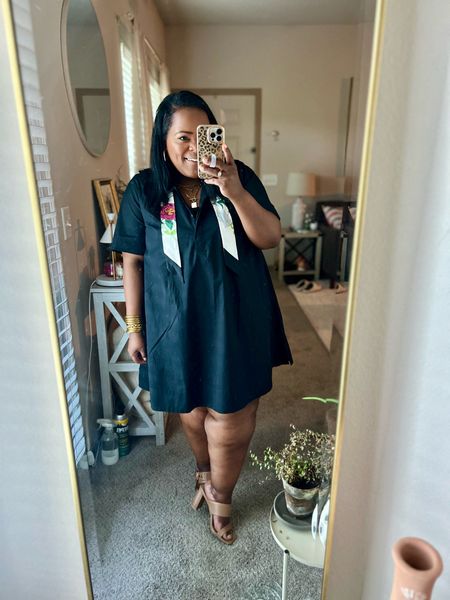 My casual chic ootd for the office! Work wear style / black dress / old navy / gucci / silk scarf 

#LTKStyleTip #LTKMidsize #LTKWorkwear